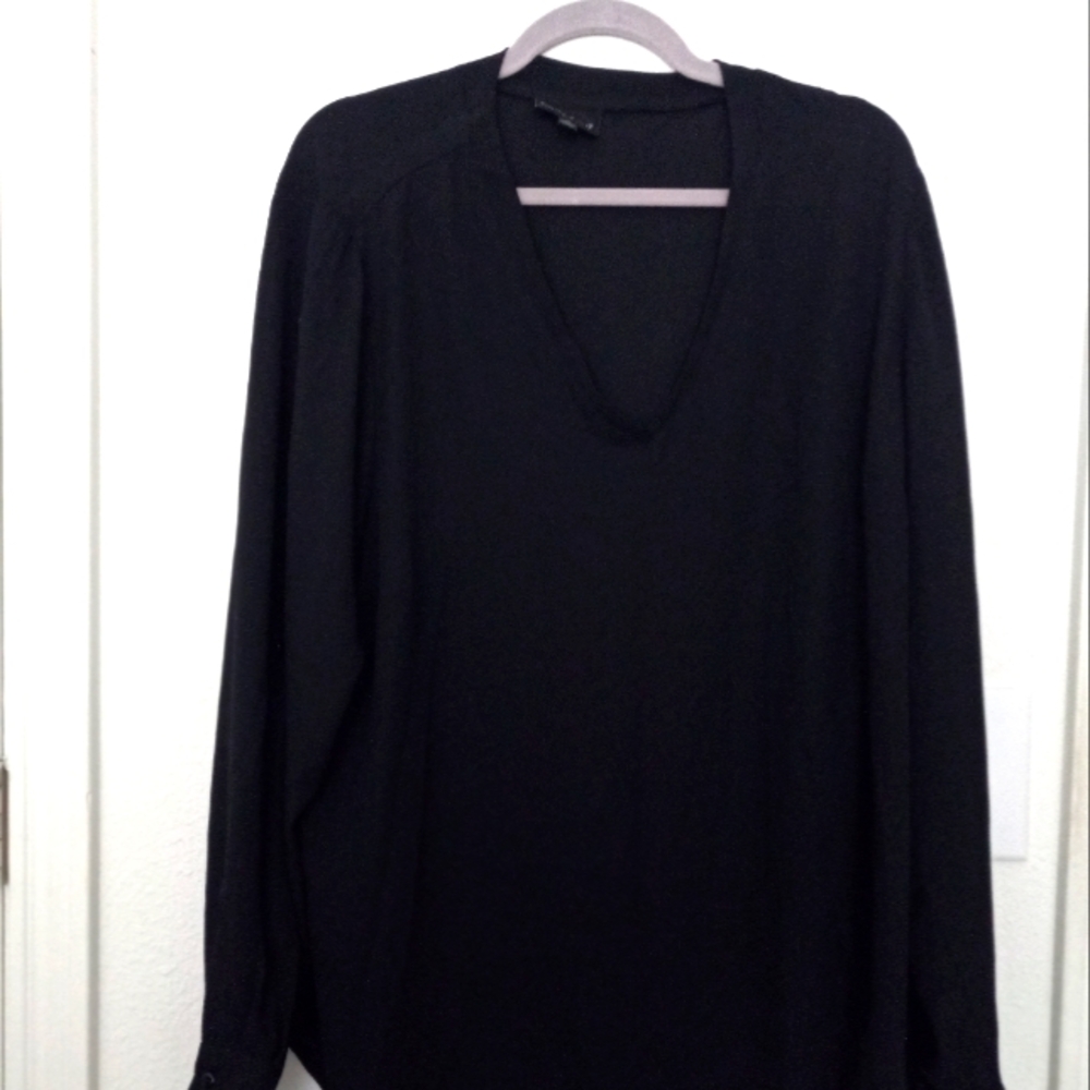 Lane Bryant Black V-Neck Blouse